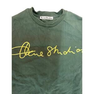 Acne Studios Embroidered Script Logo T-Shirt – Forest Green
